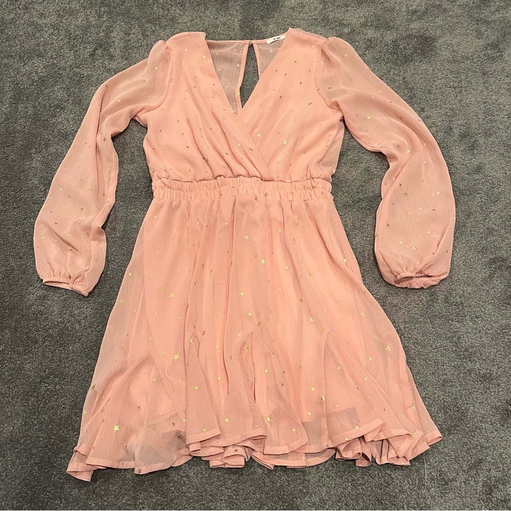 Sheer star long sleeve dress